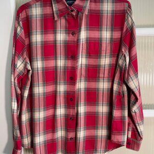 Women's Liz Claiborne Long Sleeve Blouse Red Plaid